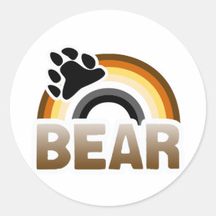 BEER REGENBOOGVLAG RONDE STICKER
