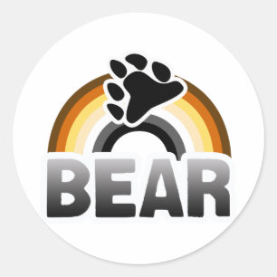 BEER REGENBOOGVLAG RONDE STICKER