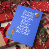 Beer Reindeer Names Rudolph KerstFunny Feestdagen Kaart