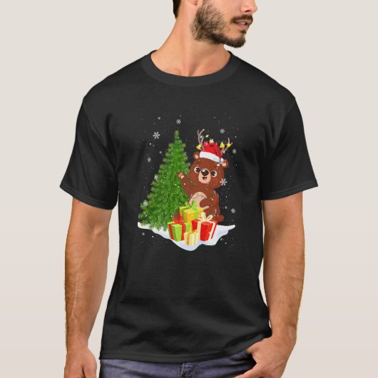 Beer rendier Santa Noel Costume dansen op sneeuw T-shirt (Voorkant)