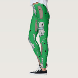 beer rendierrender met hiphop - groene feestdagen  leggings