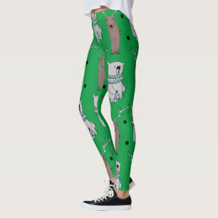 beer rendierrender met hiphop - groene feestdagen leggings