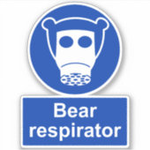 Beer respirator parodie gasmasker veiligheid stick sticker (Voorkant)