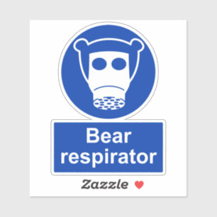 Beer respirator parodie gasmasker veiligheid stick sticker