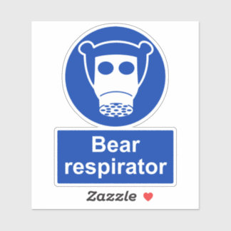 Beer respirator parodie gasmasker veiligheid stick sticker