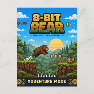 Beer, Retro 8-Bit Pixel Art Briefkaart