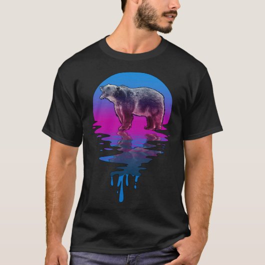 Beer  Retro Sunset Grizzly T-shirt (Voorkant)