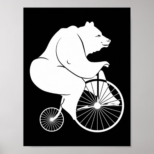 Beer Riding Penny Farthing Bike Poster (Voorkant)