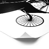 Beer Riding Vintage Penny Farthing Bicycle Foto Afdruk (Hoek)