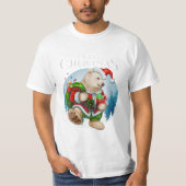 Beer Rode Santa Hoed Schattige T-shirt (Voorkant)