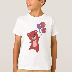 Beer rode vliegen met ballonnen zoete Beren T-shirt