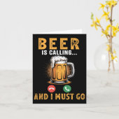 Beer roept grappige grap drinker Drink Beer L Kaart (Gele Bloem)