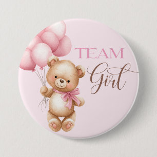 Beer ronde speld voor geslacht onthul team meisje. button 7,6 cm