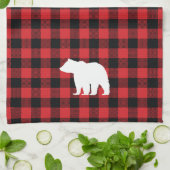 Beer Rood en Zwart Buffel Check Keukendoek Theedoek (Gevouwen)