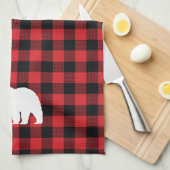 Beer Rood en Zwart Buffel Check Keukendoek Theedoek (Quarter Fold)