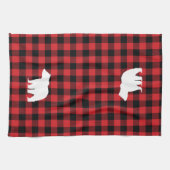 Beer Rood en Zwart Buffel Check Keukendoek Theedoek (Horizontaal)