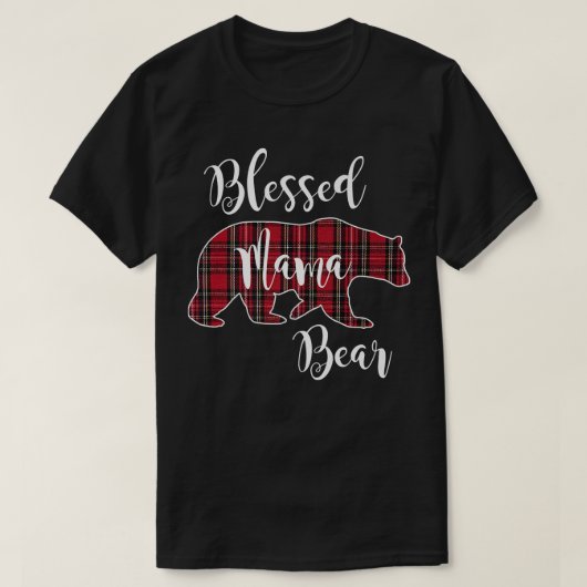 Beer Rood met tartan Spatten Mam Mot T-shirt (Design voorkant)