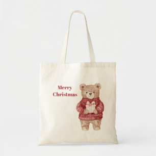 Beer Rood Vest Kerstmis Tote Bag