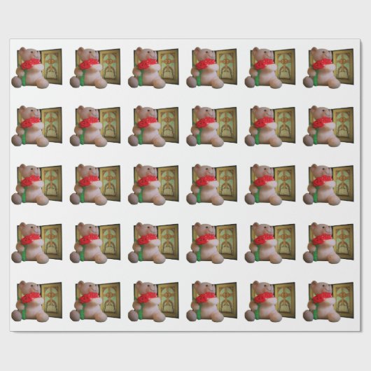 Beer Roos gordelrog Cadeaupapier (Vlak)