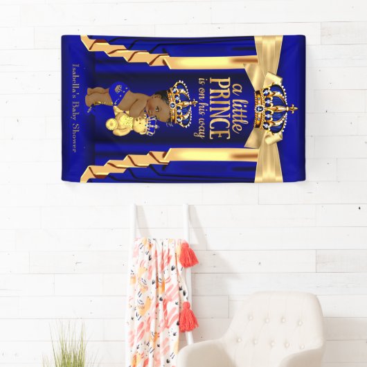 Beer Royal Blue Silk Gold Crown Baby shower Ethnic Spandoek (Insitu)
