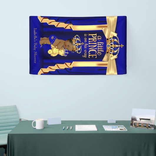 Beer Royal Blue Silk Gold Crown Baby shower Ethnic Spandoek (Beurs)