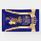 Beer Royal Blue Silk Gold Crown Baby shower Ethnic Spandoek (Horizontaal)