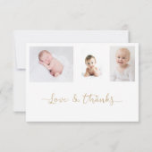 Beer Roze Ballonnen Baby Foto Dank u kaart (Achterkant)