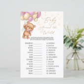 Beer Roze ballonnen Baby rond het wereldspel (Staand voorkant)