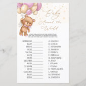 Beer Roze ballonnen Baby rond het wereldspel (Voorkant)