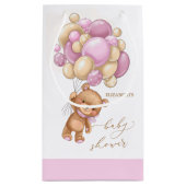 Beer Roze ballonnen Baby shower Gift Bag Klein Cadeauzakje (Achterkant)