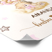 Beer roze ballonnen baby shower Roze welkomstbord Poster (Hoek)