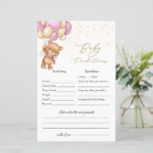 Beer roze ballonnen Baby voorspelling Baby shower (Staand voorkant)