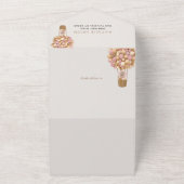 Beer, roze ballonnen, heteluchtballon, Baby shower All In One Uitnodiging (Buitenkant)