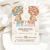 Beer Roze Blauwe Ballonnen Barly Wachten Geslacht 