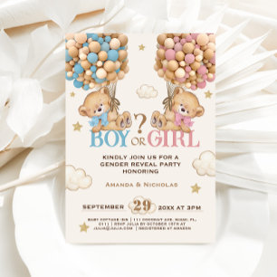 Beer Roze Blauwe Ballonnen Barly Wachten Geslacht  Kaart