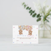 Beer Roze Blauwe Luier Raffle Informatiekaartje (Staand voorkant)