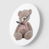 Beer roze Cartoon Grote Klok (Hoek)