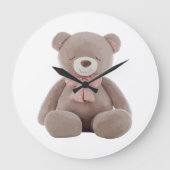 Beer roze Cartoon Grote Klok (Voorkant)