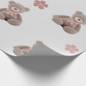 Beer Roze Cartoon Patroon Cadeaupapier (Hoek)