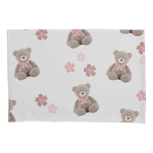 Beer Roze Cartoon patroon Kussensloop (Voorkant-Links)