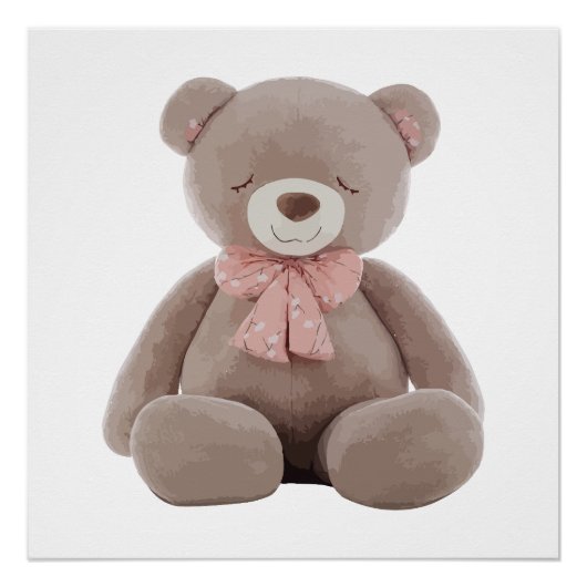 Beer roze Cartoon Perfect Poster (Voorkant)