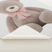 Beer roze Cartoon Sherpa Deken (3/4)