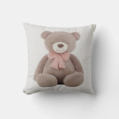 Beer roze Cartoon Sierkussen (Voorkant)