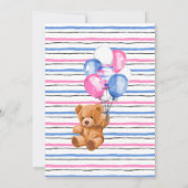 Beer roze en blauwe ballonnen kaart (Achterkant)