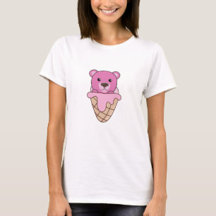 Beer Roze ijsschuimsteen Vast voor kinderen T-shirt