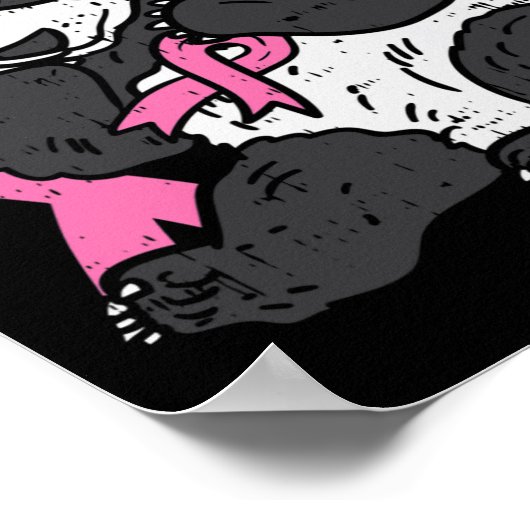 Beer Roze lint Borstkanker Awareness Support G Poster (Hoek)