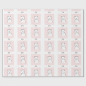 Beer Roze meisje Cadeaupapier (Vlak)