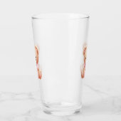 Beer roze monogram glas (Links)