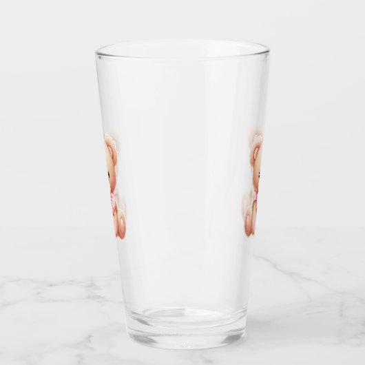 Beer roze monogram glas (Links)