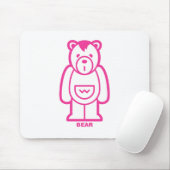 Beer (roze) muismat (Met muis)
